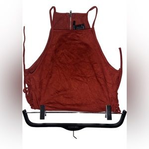 Forever 21 fake suede crop top size small